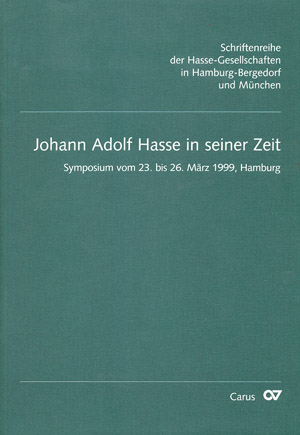 Vorderes Coverbild Johann Adolf Hasse in seiner Zeit