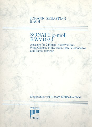 Vorderes Coverbild Sonate g-Moll BWV1029 
