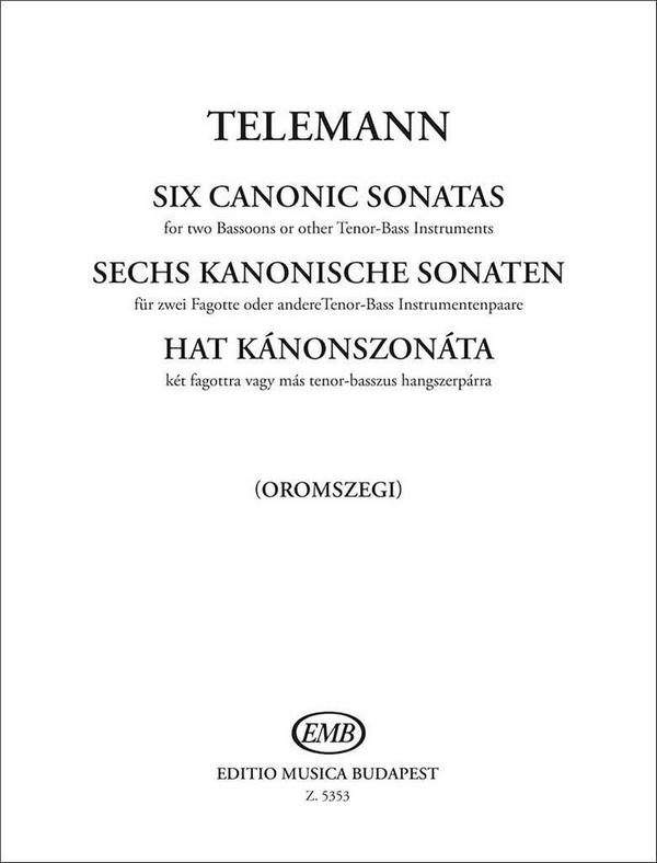 Vorderes Coverbild 6 Sonaten im Kanon für 2 Fagotte