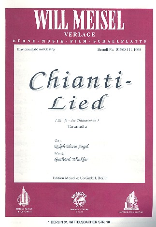 Vorderes Coverbild Chianti-Lied