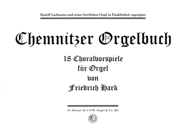 Vorderes Coverbild Chemnitzer Orgelbuch
