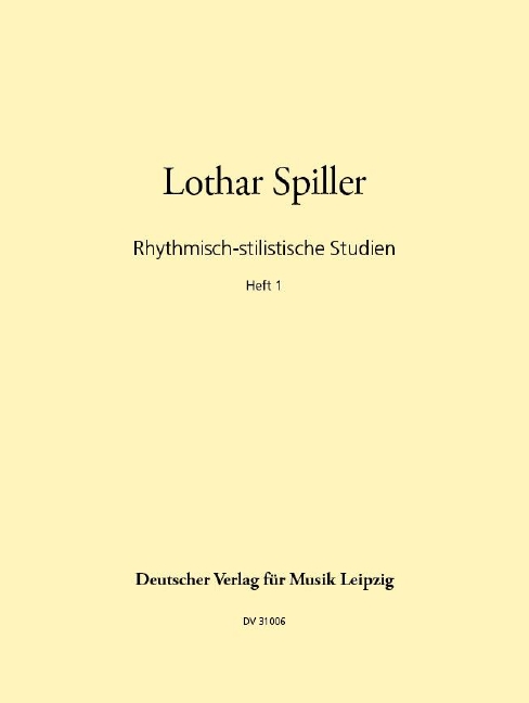 Vorderes Coverbild Rhythmisch-stilistische Studien Band 1
