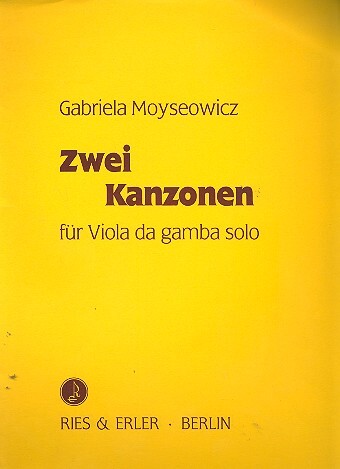 Vorderes Coverbild 2 Kanzonen für Viola da gamba