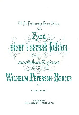 Vorderes Coverbild Fyra visor i svensk folkton op.5