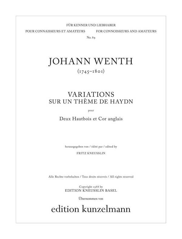 Vorderes Coverbild Variations sur un thème de Haydn