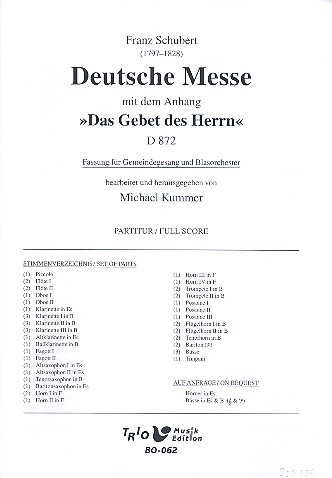 Vorderes Coverbild Deutsche Messe F-Dur D872
