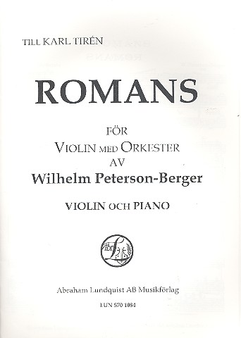 Vorderes Coverbild Romans foer violin med orkester