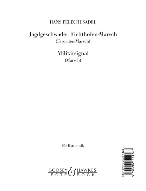 Vorderes Coverbild Jagdgeschwader Richthofen-Marsch / Militärsignal