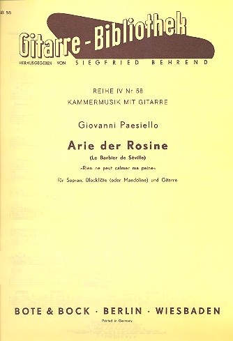 Vorderes Coverbild Arie der Rosine