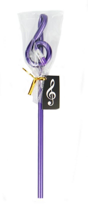 Vorderes Coverbild Bleistift Form Violinschlüssel violett Holz 24 cm