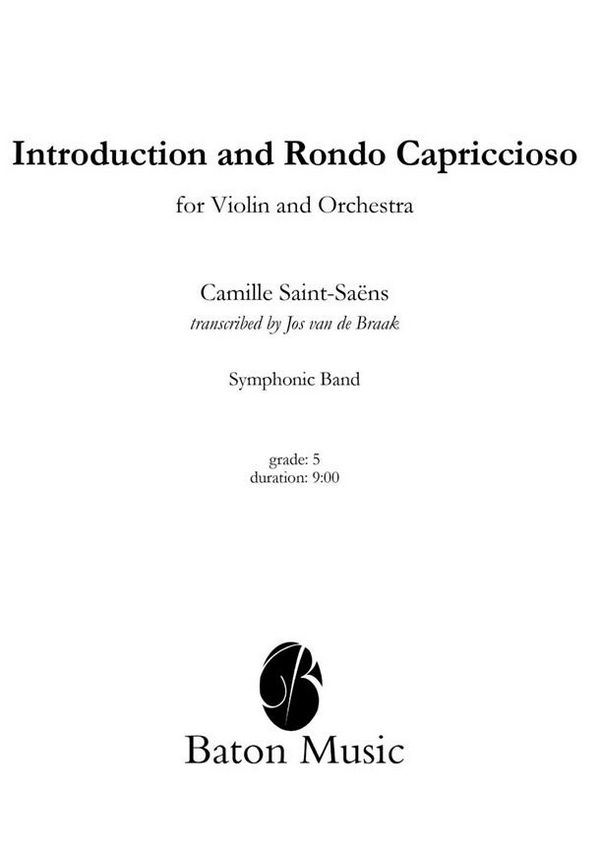 Vorderes Coverbild Camille Saint-Saëns, Introduction and Rondo Capriccioso for Violin