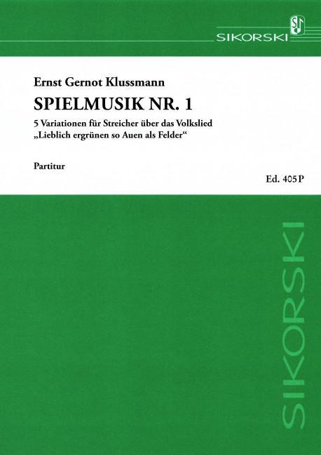 Vorderes Coverbild Klussmann, Ernst G Spielmusik Nr. 1