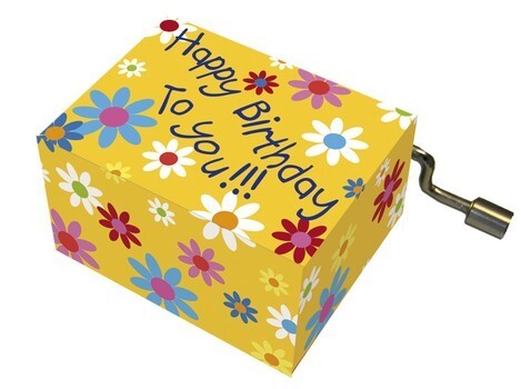 Vorderes Coverbild Spieluhr Melodie Happy Birthday Motiv Blüten