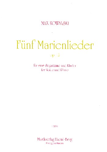 Vorderes Coverbild 5 Marienlieder op.12