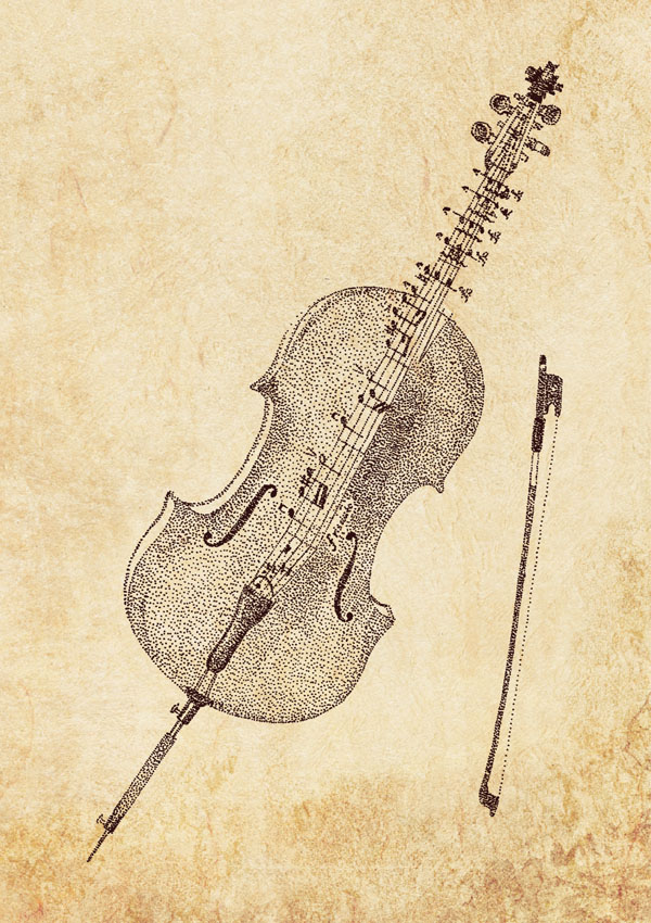 Vorderes Coverbild Pointillism Postcard Cello