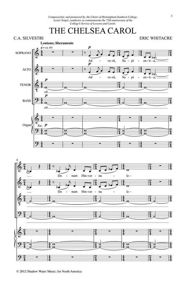 Vorderes Coverbild Eric Whitacre, The Chelsea Carol