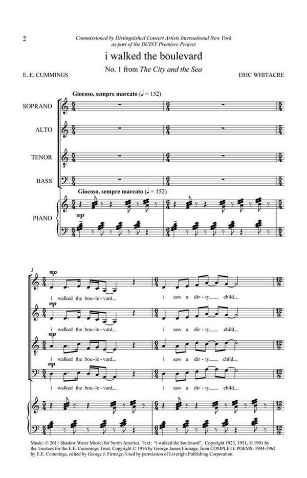 Vorderes Coverbild Eric Whitacre, I walked the boulevard