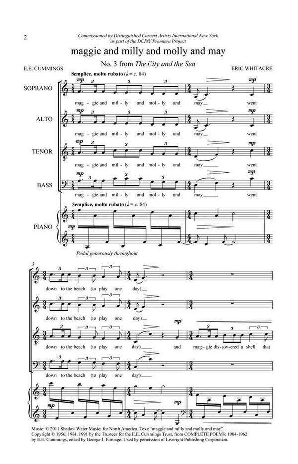 Vorderes Coverbild Eric Whitacre, maggie and milly and molly and may