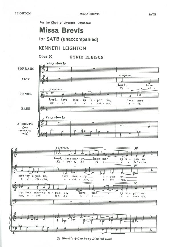 Vorderes Coverbild Kenneth Leighton, Missa Brevis